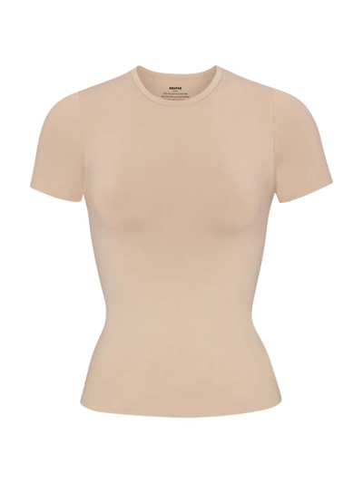 Shop Skims Women's Soft Smoothing T-shirt In Clay