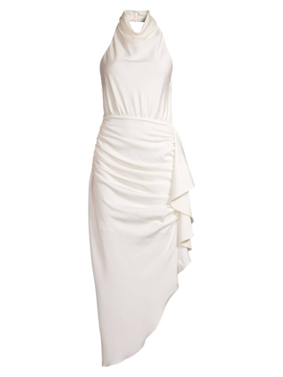 Shop Misha Women's Esilda Asymmetric Ruffle Midi-dress In Ivory