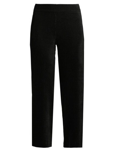 Shop Avenue Montaigne Women's Alex Corduroy Wide-leg Pants In Black