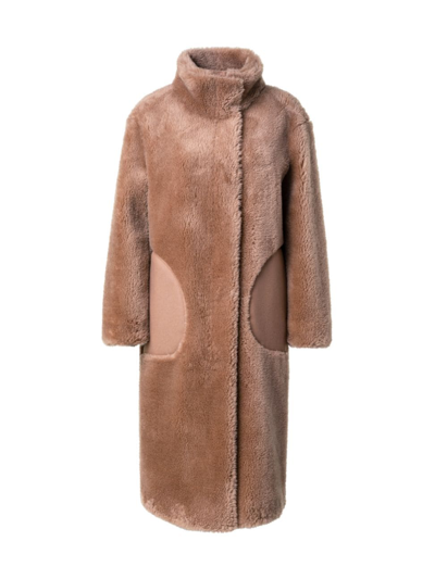 Shop Akris Punto Women's Faux Fur Wool Coat In Malt