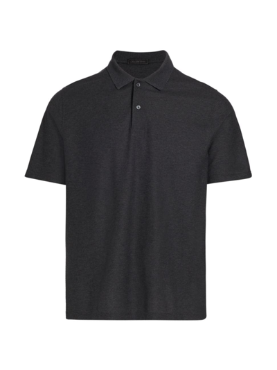Shop Saks Fifth Avenue Men's Collection Honeycomb Polo Shirt In Gunmetal Heather
