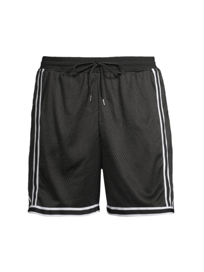 Shop John Elliott Men's Striped Varsity Shorts In Black