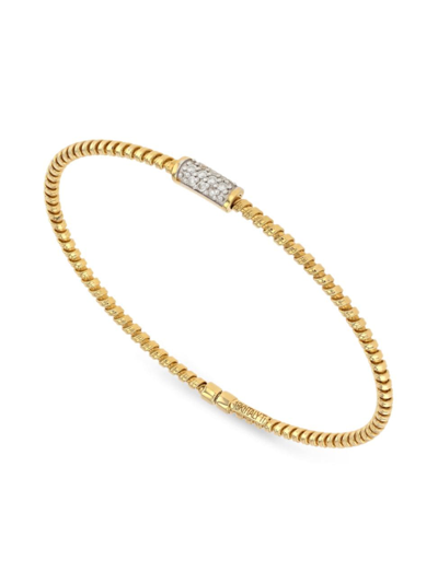 Shop Alberto Milani Women's Via Mercanti 18k Yellow Gold & 0.13 Tcw Diamond Bracelet Cuff