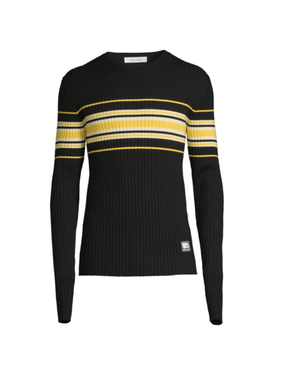 Shop Wales Bonner Men's Show Knit Sweater In Black Yellow