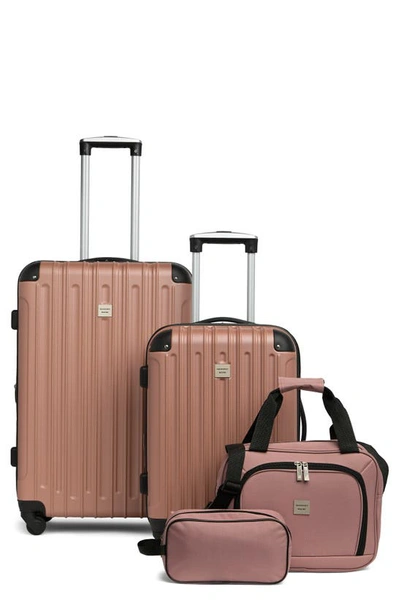 Shop Geoffrey Beene Colorado Four-piece Luggage Set In Blush