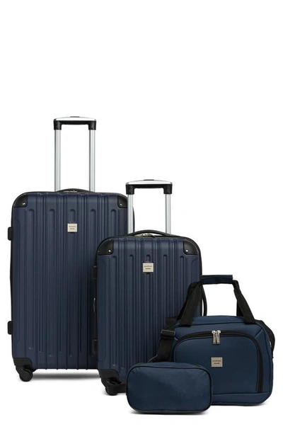 Shop Geoffrey Beene Colorado Four-piece Luggage Set In Navy
