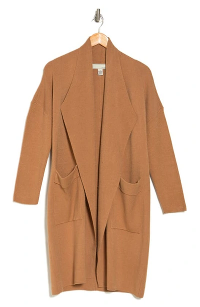 Shop By Design Andrea Open Front Long Cardigan In Camel