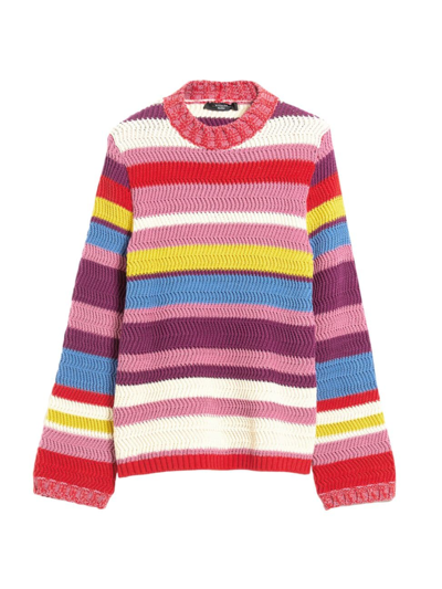 Shop Weekend Max Mara Women's Striped Mock Turtleneck Sweater In Neutral