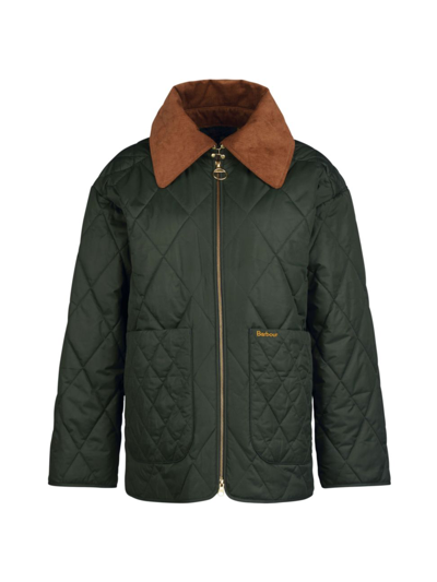 Shop Barbour Women's Woodhall Quilted Jacket In Sage Ancient