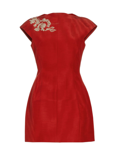 Shop Jason Wu Collection Women's Beaded Cotton-blend Minidress In Red