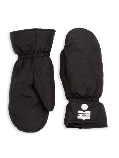 Shop Isabel Marant Women's Terka Nylon Mittens In Black