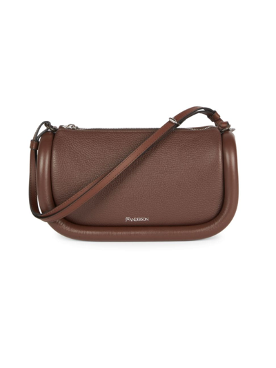 Shop Jw Anderson Men's The Bumper Leather Shoulder Bag In Brown