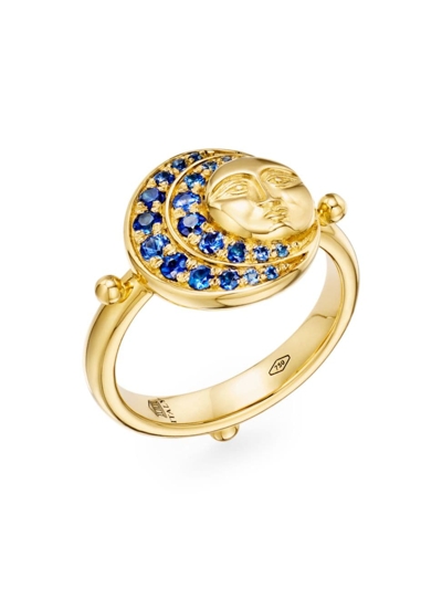Shop Temple St Clair Women's Celestial Lunar Eclipse 18k Yellow Gold & Blue Sapphire Ring