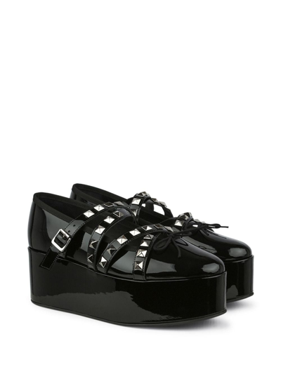 Shop Noir Kei Ninomiya Stud-embellished Leather Loafers In Black