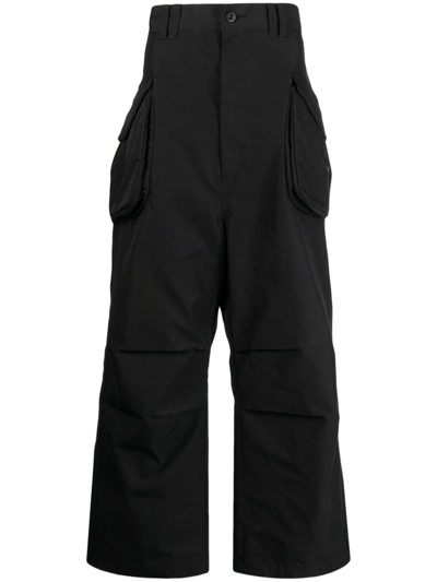 Shop Junya Watanabe Wide-leg Tailored Trousers In Black