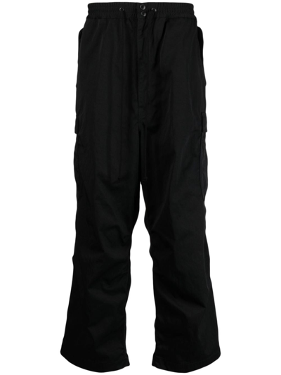 Shop Junya Watanabe Elasticated-waistband Drawstring Track Pants In Black
