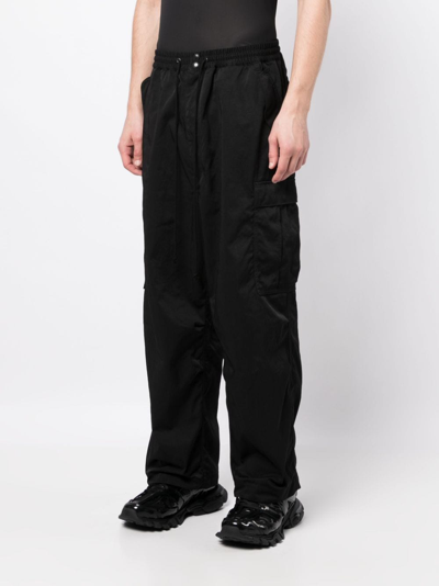 Shop Junya Watanabe Elasticated-waistband Drawstring Track Pants In Black