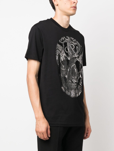 Shop Philipp Plein Ss Snake Round-neck T-shirt In Black
