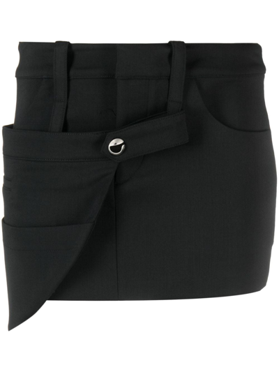 Shop Coperni Strap-detail Mini Skirt In Black