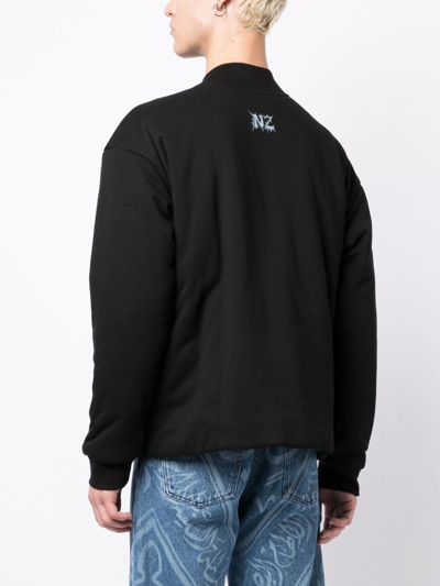 Natasha Zinko Rabbit-appliqué Bomber Jacket In Black