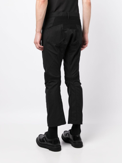 Shop Junya Watanabe Wool Cropped Trousers In Black