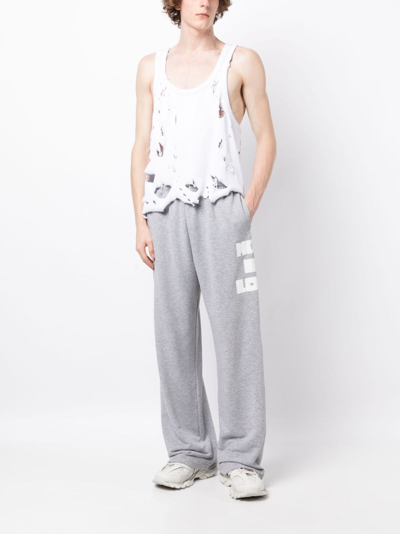 Shop Natasha Zinko Graphic-print Track Trousers In Grey