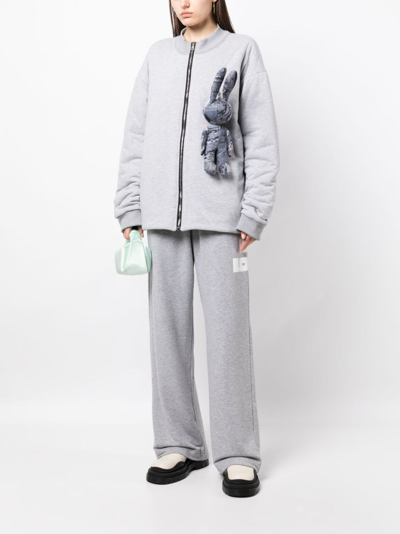 Shop Natasha Zinko Graphic-print Track Trousers In Grey