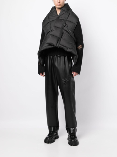 Shop Junya Watanabe Cropped Padded Gilet In Black