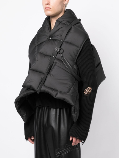 Shop Junya Watanabe Cropped Padded Gilet In Black