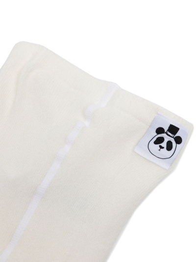 Mini Rodini Pointelle-knit High-waist Leggings In White