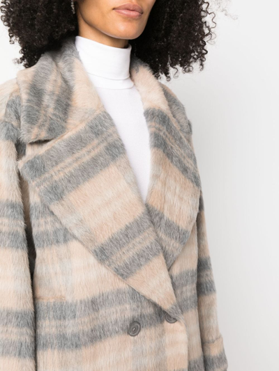 Shop Fabiana Filippi Double-breasted Alpaca Wool Coat In Neutrals