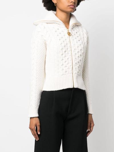 Shop Patou Zip-fastening Knitted Jumper In White