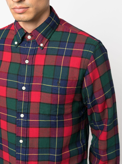 Shop Polo Ralph Lauren Plaid-patterned Cotton Shirt In Red
