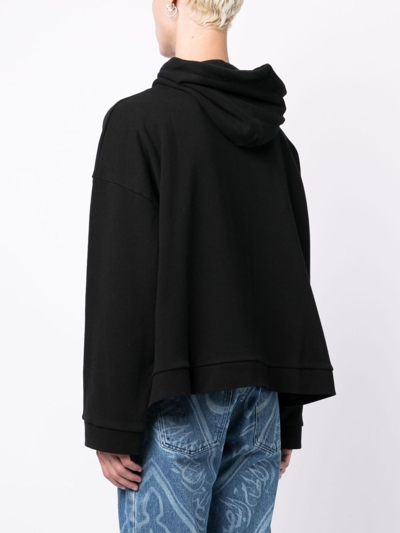 Shop Natasha Zinko Text-print Hooded Jacket In Black
