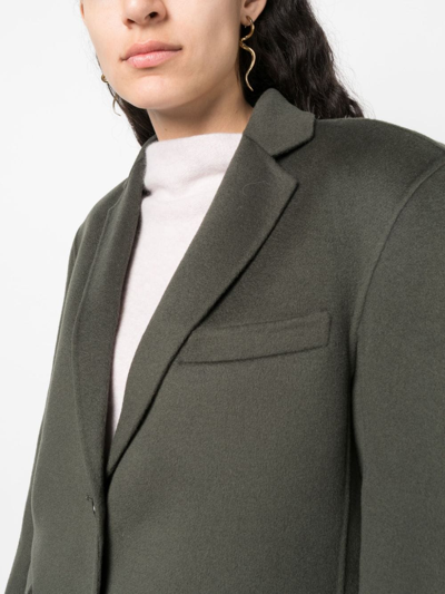 Shop Anine Bing Single-breasted Wool-cashmere Blazer In Green
