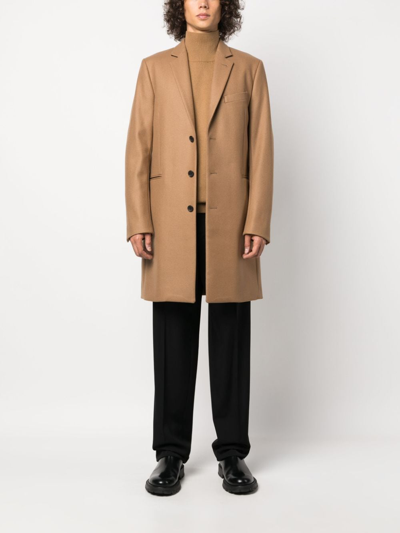 Shop Ps By Paul Smith Notched-lapel Single-breasted Coat In Neutrals