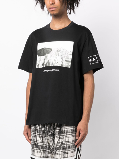 Haculla Prayers For Rain Cotton T-shirt In Black