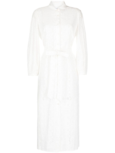 Shop Evi Grintela Embroidered-design Cotton Midi Dress In White