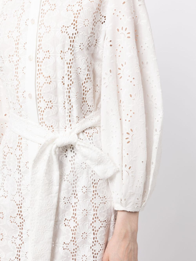 Shop Evi Grintela Embroidered-design Cotton Midi Dress In White