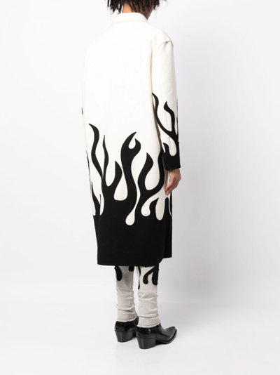 Shop Haculla Up In Flames Single-breasted Wool Coat In White