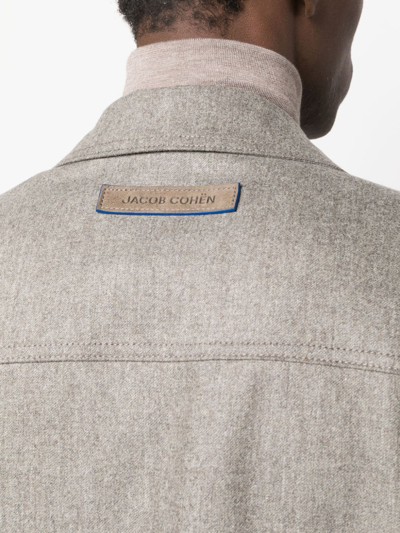 Jacob Cohen Long-sleeve Wool Shirt Jacket In Grey