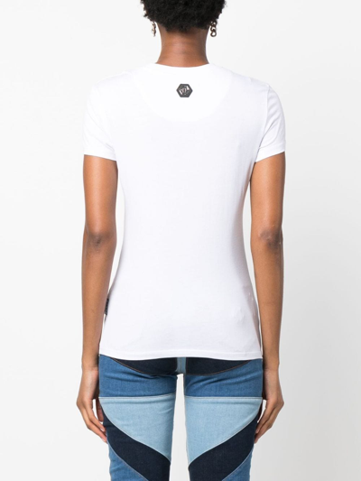 Philipp Plein Sexy Pure Fit Logo-appliqué T-shirt In White