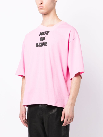 Natasha Zinko Text-print Cotton T-shirt In Pink