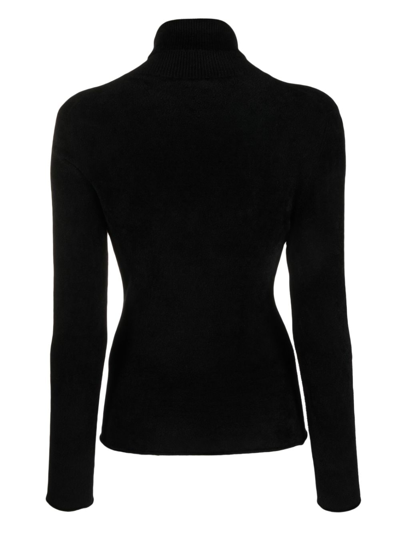 Shop Filippa K Roll-neck Long-sleeve Knitted Top In Black