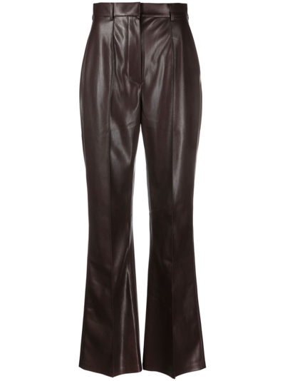 Shop Nanushka Leena Faux-leather Trousers In Brown