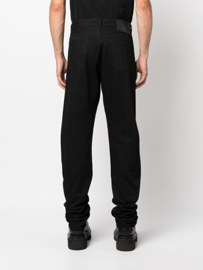 Shop Vtmnts Barcode-patch Straight-leg Jeans In Black