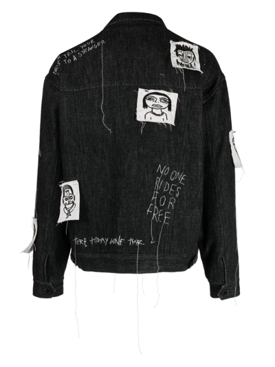 Haculla Sick Of It All Embroidered Denim Jacket In Black