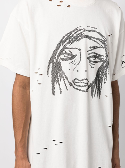 Haculla Caught My Eye Studded T-shirt In White
