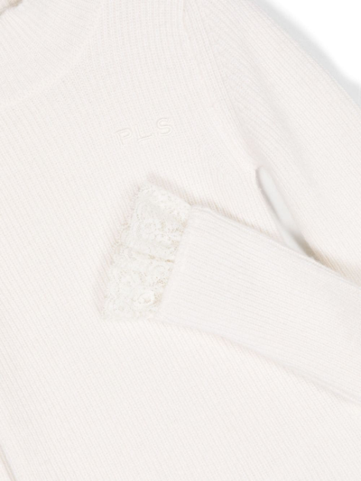 Shop Philosophy Di Lorenzo Serafini Mock-neck Ribbed-knit Jumper In White