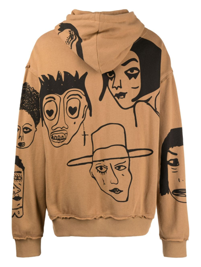 Haculla They're Watching Cotton Hoodie In Brown